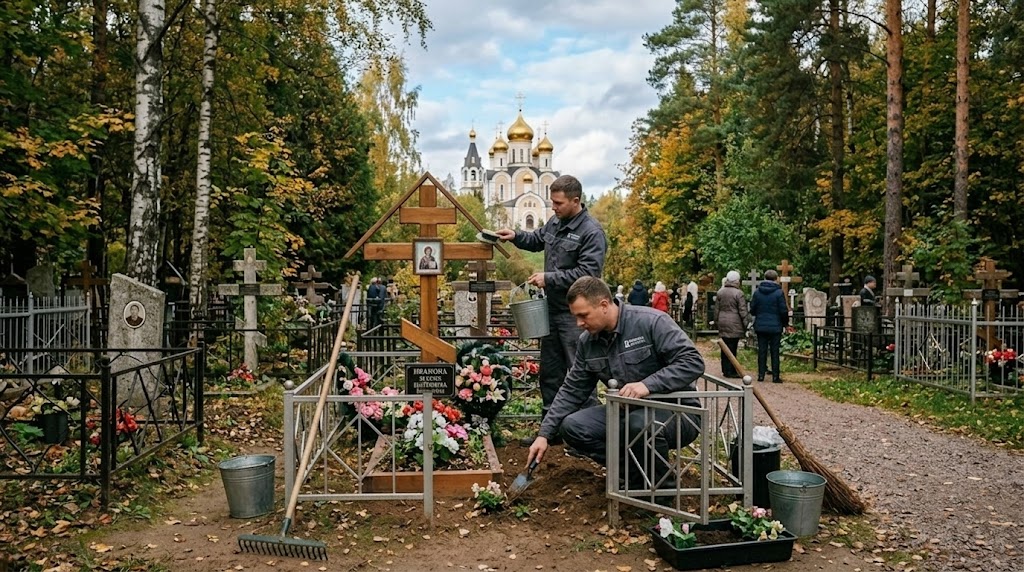 Компания Память в камне оказывает услуги по уборки могил на всех кладбищах в Красноярске и Красноярском крае